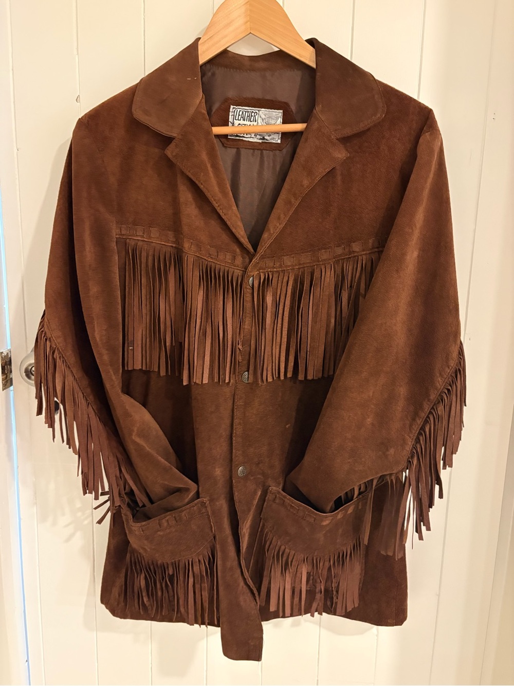 Vintage Brown Suede Fringe Jacket